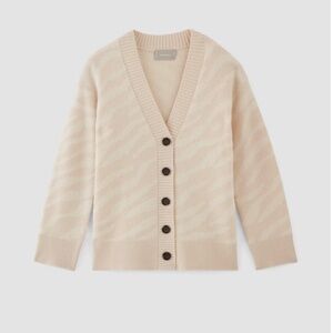 EVERLANE Alpaca Tiger Jacquard Cardigan - Size S - NWOT